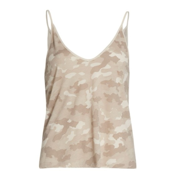 ATM ANTHONY THOMAS MELILLO Camo V-neck Cami Top Light Wash Contrast Trim XS - Picture 1 of 10